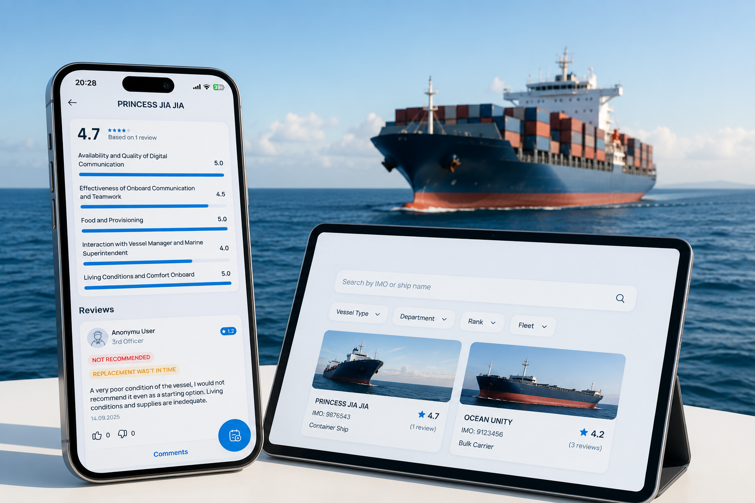 Share your experience today. Your review could help another seafarer tomorrow.